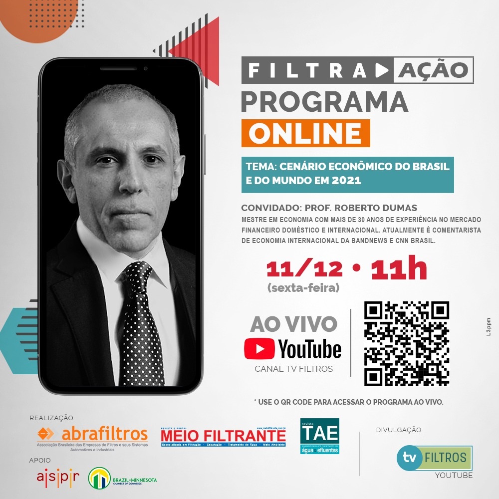 Análise do Cenário Econômico do Brasil e do Mundo para 2021 é tema do último “Programa Filtra Ação” do ano