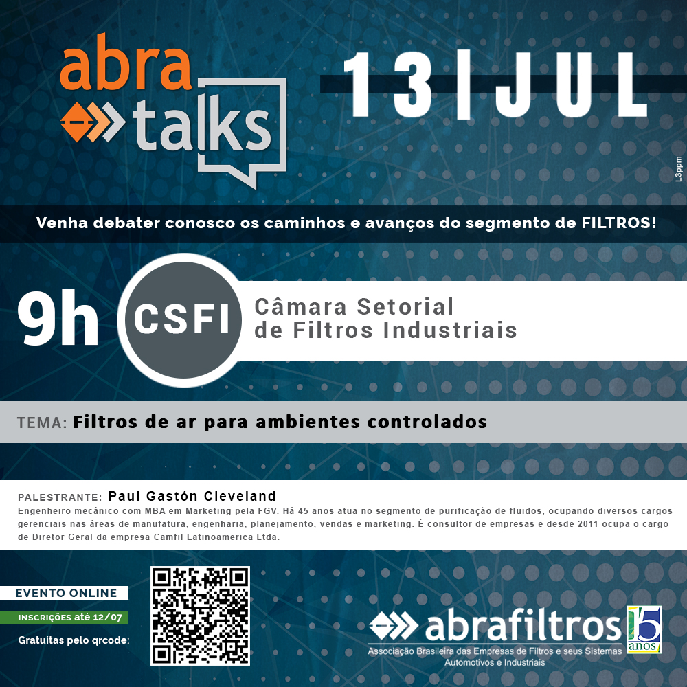 “Abra Talks” aborda filtros de ar para ambientes controlados