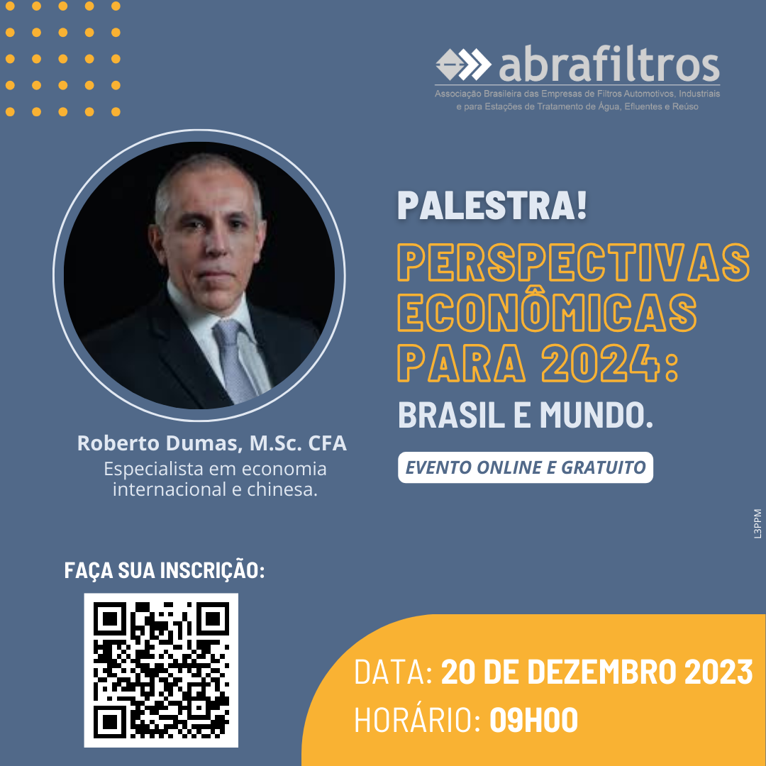 Abrafiltros promove palestra sobre perspectivas econômicas para 2024 no Brasil e mundo
