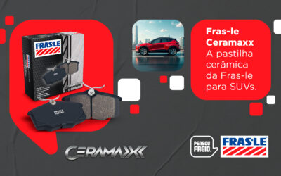 Portfólio de pastilhas de freio Fras-le Ceramaxx para SUVs possui ampla aplicação para modelos de 15 montadoras