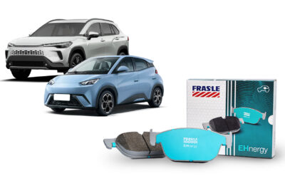 Linha de pastilhas de freio EHnergy da Fras-le para veículos elétricos acompanha a evolução da frota com cobertura para modelos da BYD, Volvo e Tesla